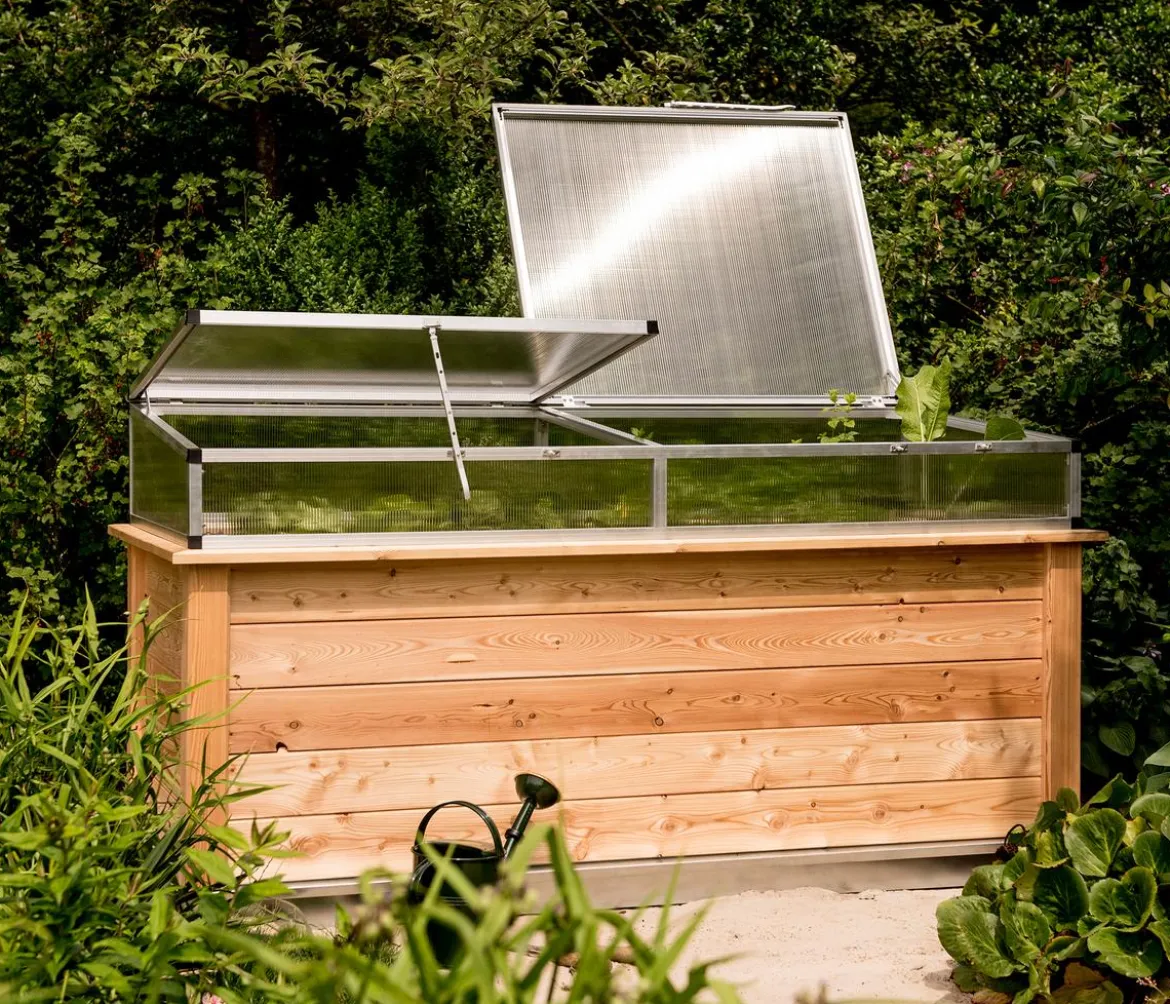 KGT Frühbeetaufsatz für Hochbeet 210, silber, ca. B205/H32/T91 cm