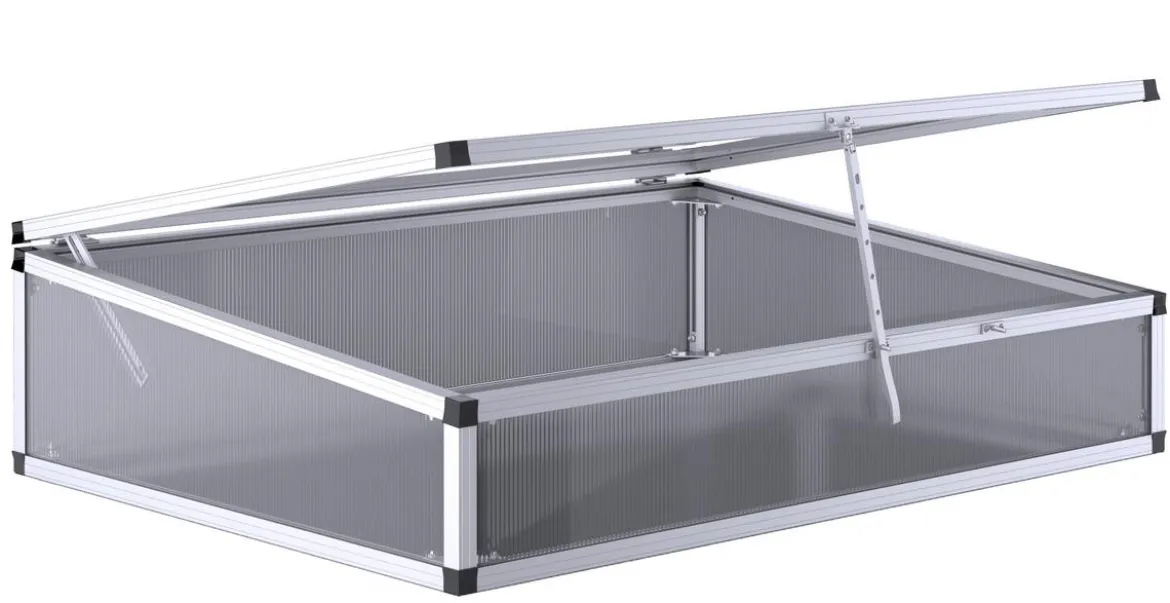 KGT Frühbeetaufsatz für Hochbeet 130, silber