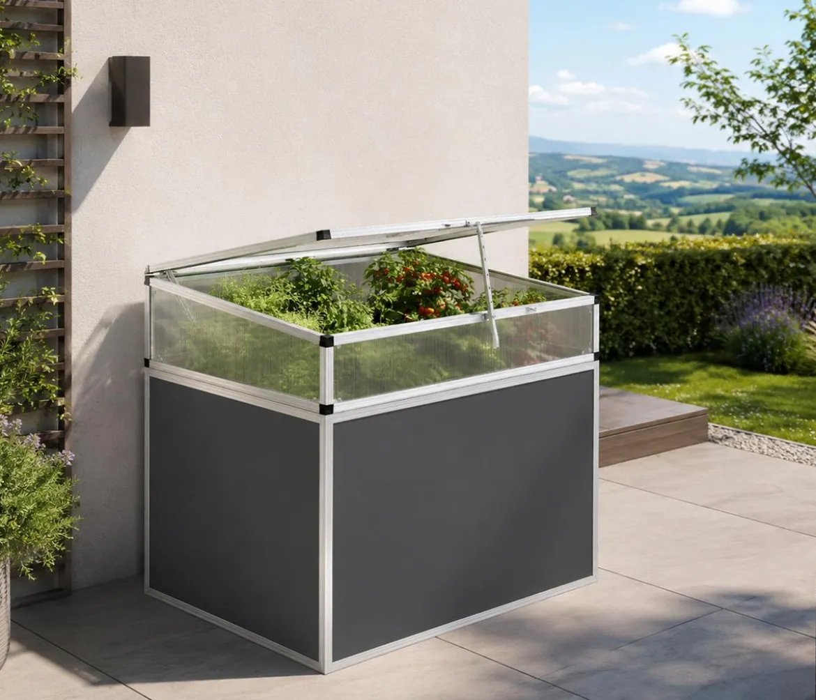 KGT Frühbeetaufsatz für Hochbeet 130, silber