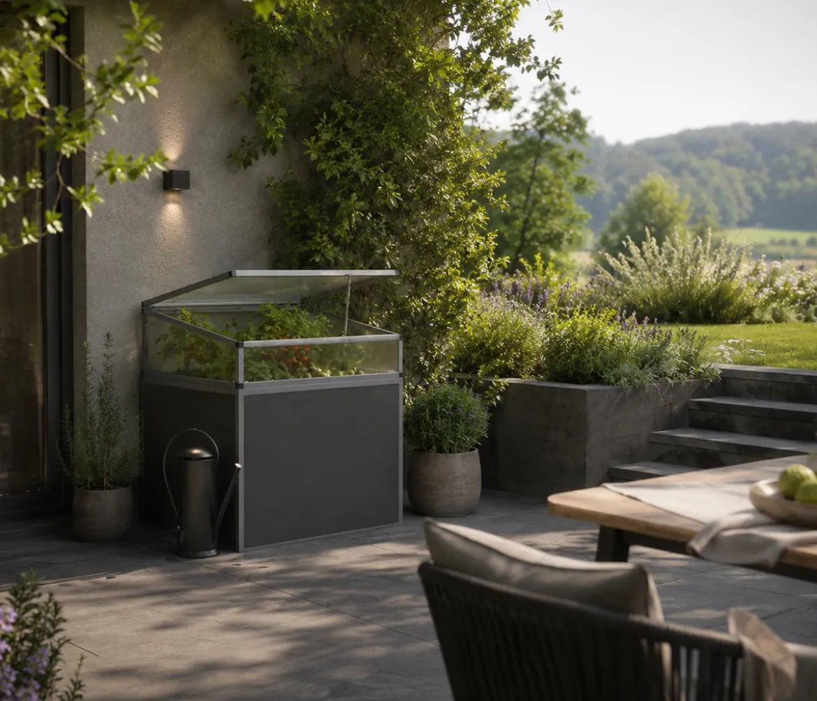 KGT Frühbeetaufsatz für Hochbeet 130, silber