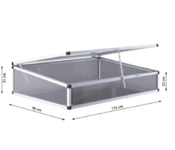 KGT Frühbeetaufsatz für Hochbeet 130, silber
