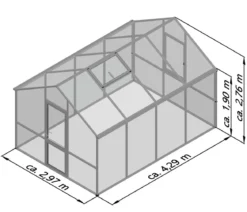 KGT Gewächshaus Dahlie IV, ca. B297/H276/T429 cm