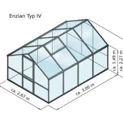 KGT Gewächshaus Enzian IV, ca. B267/H227/T300 cm