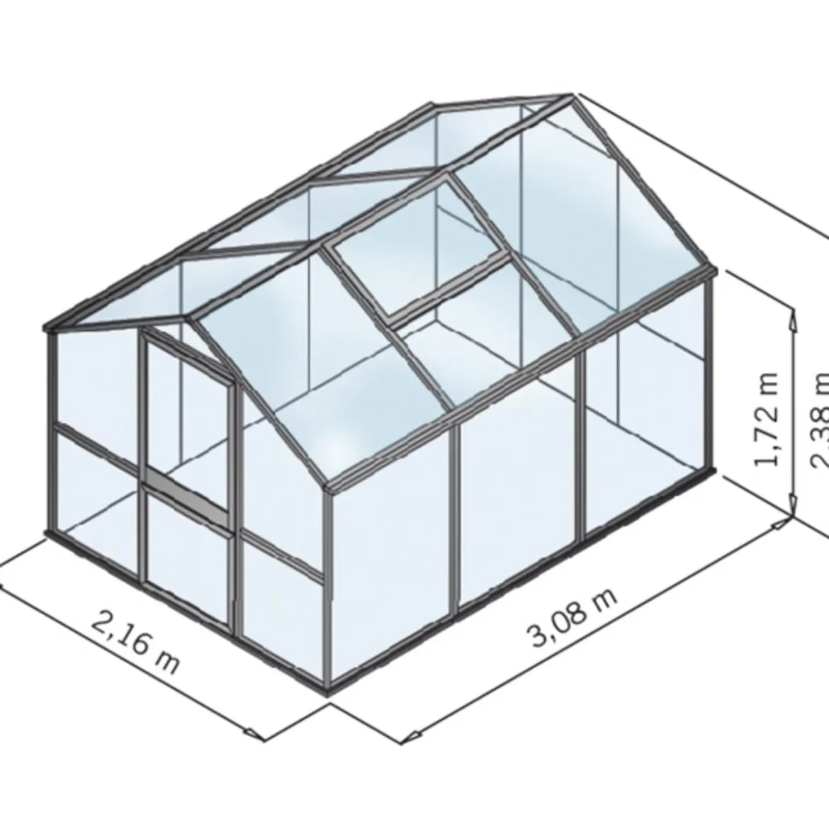 KGT Gewächshaus Galant III, ESG + HKP