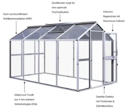 KGT Gewächshaus Galant IV, ESG + HKP