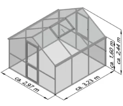 KGT Gewächshaus Nelke III, ca. B297/H244/T323 cm
