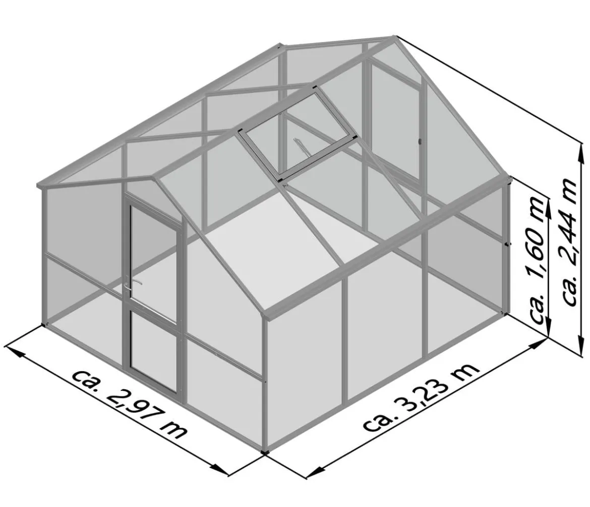 KGT Gewächshaus Nelke III, ca. B297/H244/T323 cm