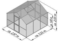 KGT Gewächshaus Ortasia III, ESG, ca. B297/H253/T323 cm