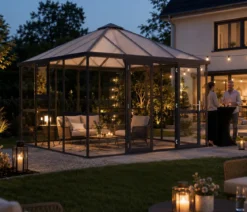 KGT Gewächshaus-Pavillon PaviLux 3 x 3 m ESG/HKP, ca. B300/H288/T300 cm