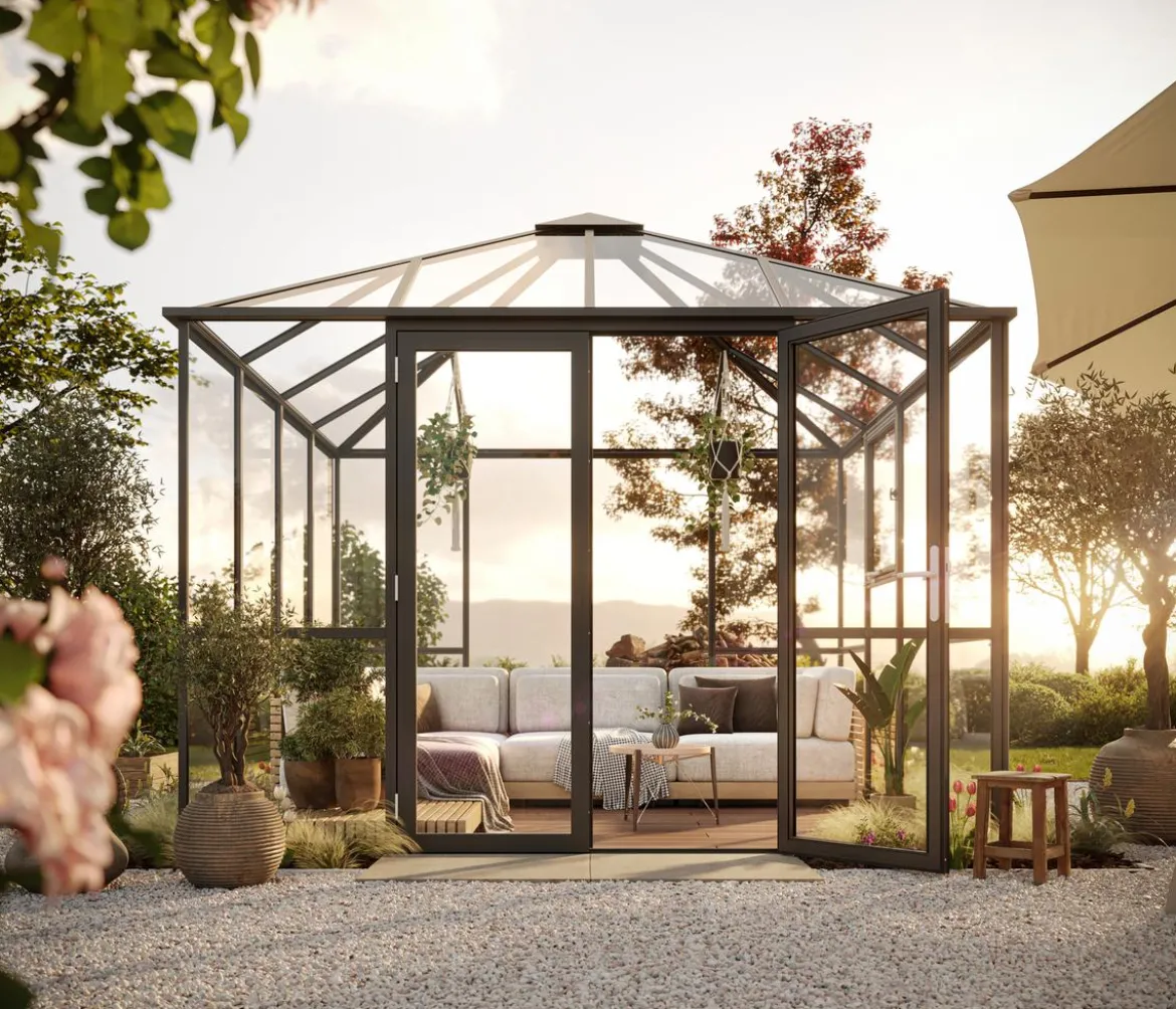 KGT Gewächshaus-Pavillon PaviLux 3 x 3 m ESG/HKP, ca. B300/H288/T300 cm
