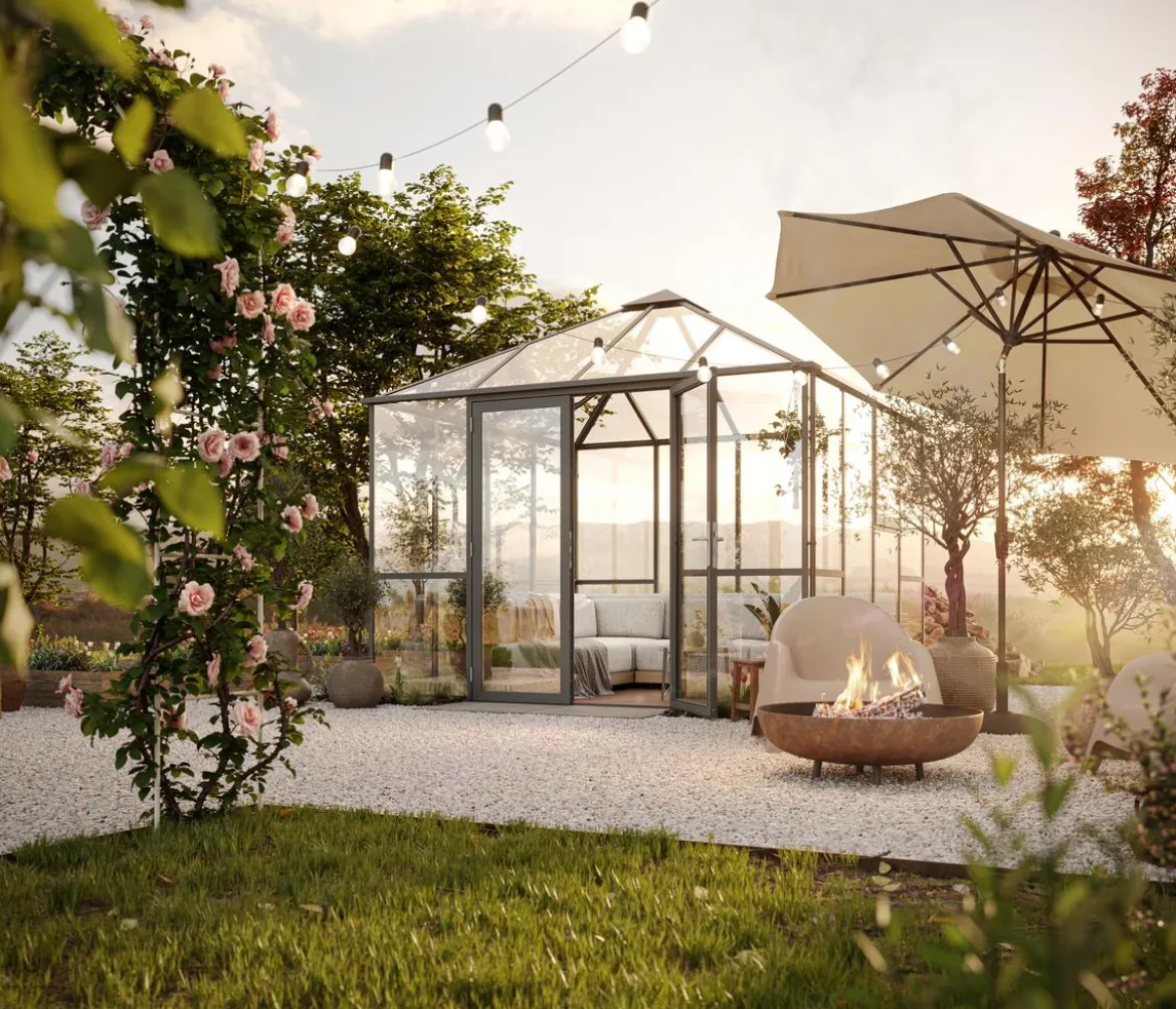 KGT Gewächshaus-Pavillon PaviLux 3 x 3 m ESG/HKP, ca. B300/H288/T300 cm