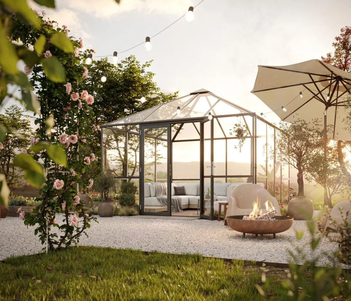 KGT Gewächshaus-Pavillon PaviLux 3,50 x 3,50 m ESG, ca. B350/H302/T350 cm