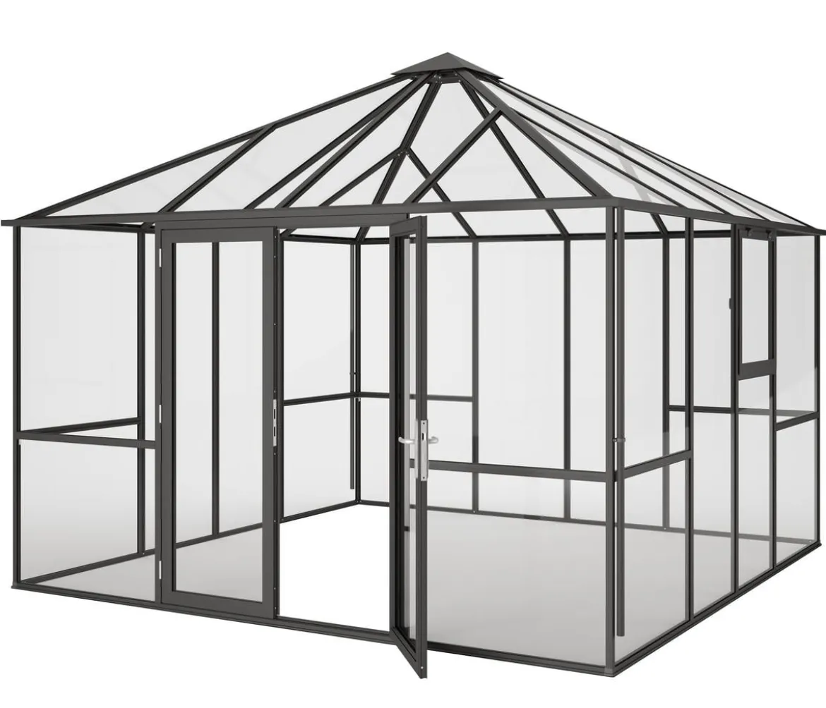 KGT Gewächshaus-Pavillon PaviLux 3,50 x 3,50 m ESG, ca. B350/H302/T350 cm