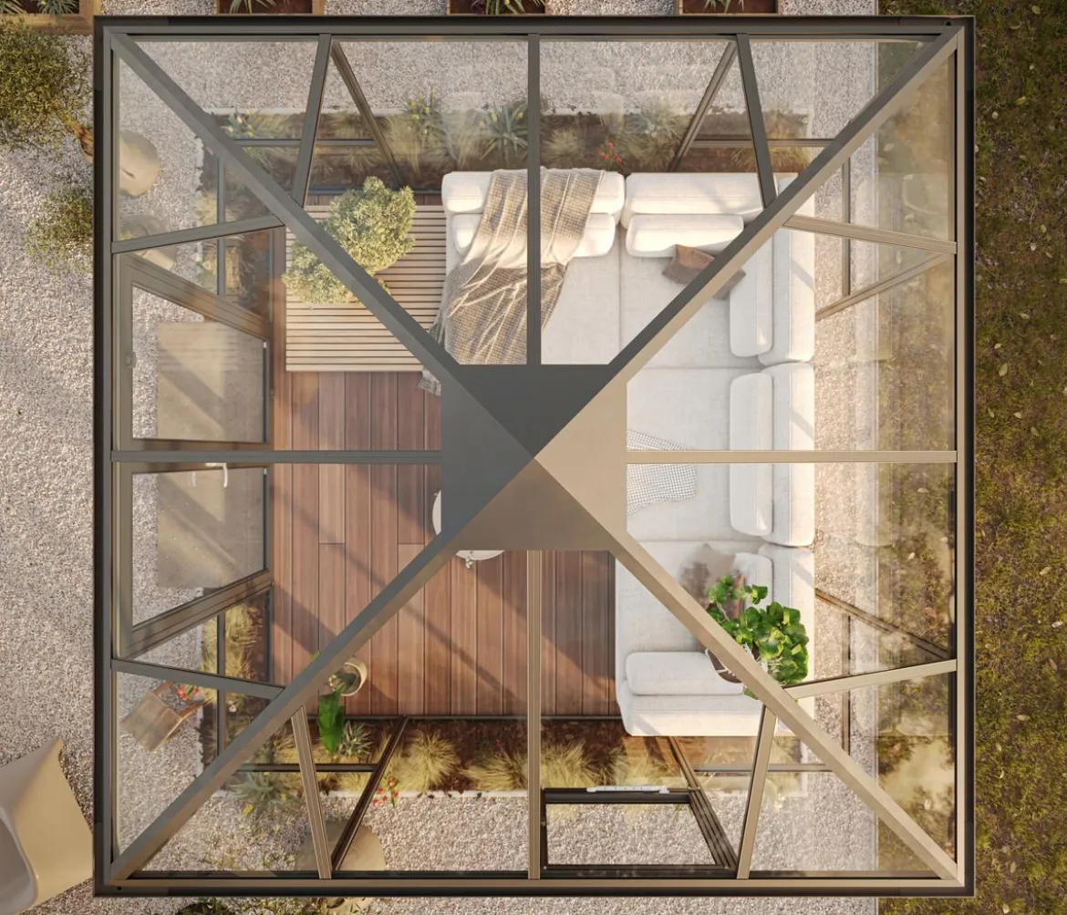 KGT Gewächshaus-Pavillon PaviLux 3 x 3 m ESG, ca. B300/H288/T300 cm