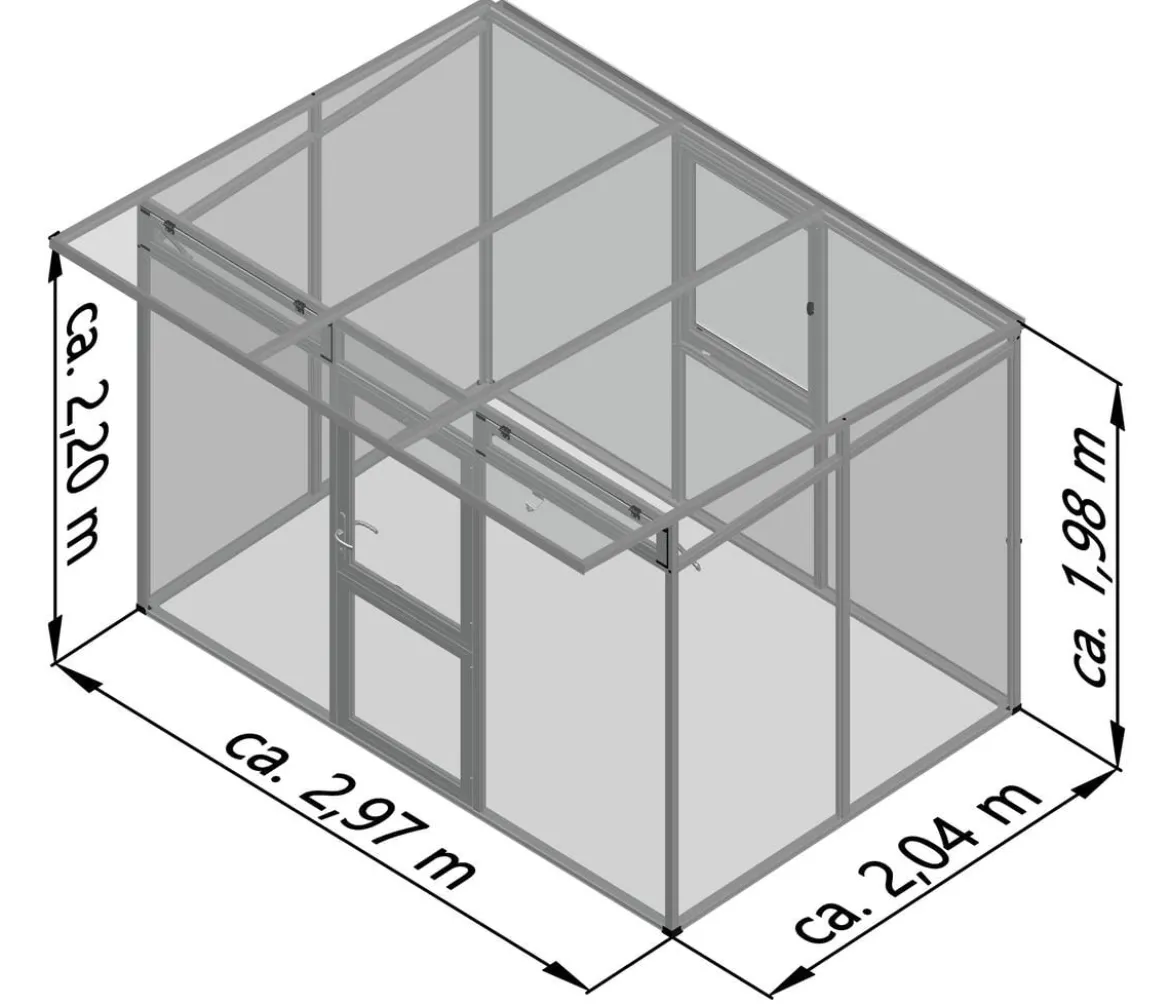 KGT Gewächshaus Santini II, ca. B297/H215/T254 cm