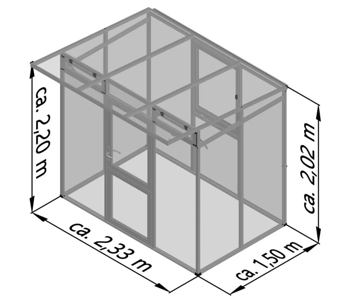 KGT Gewächshaus Santini Small, ca. B233/H215/T150 cm