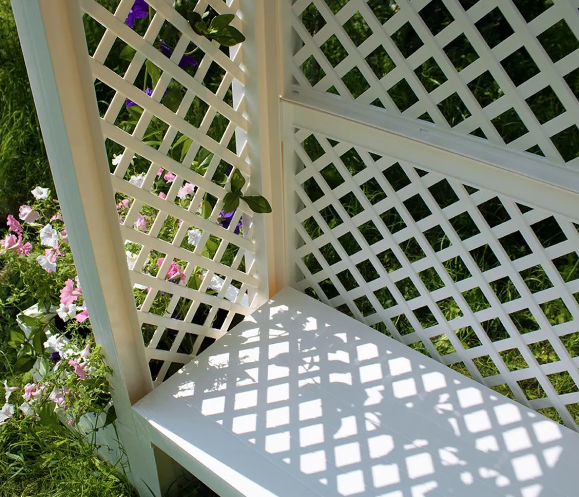 KHW Kunststoff-Gartenbank mit Rosenbogen Amsterdam, ca. B174/H207/T49 cm