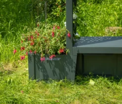 KHW Kunststoff-Gartenbank mit Rosenbogen Brüssel, ca. B174/H207/T49 cm
