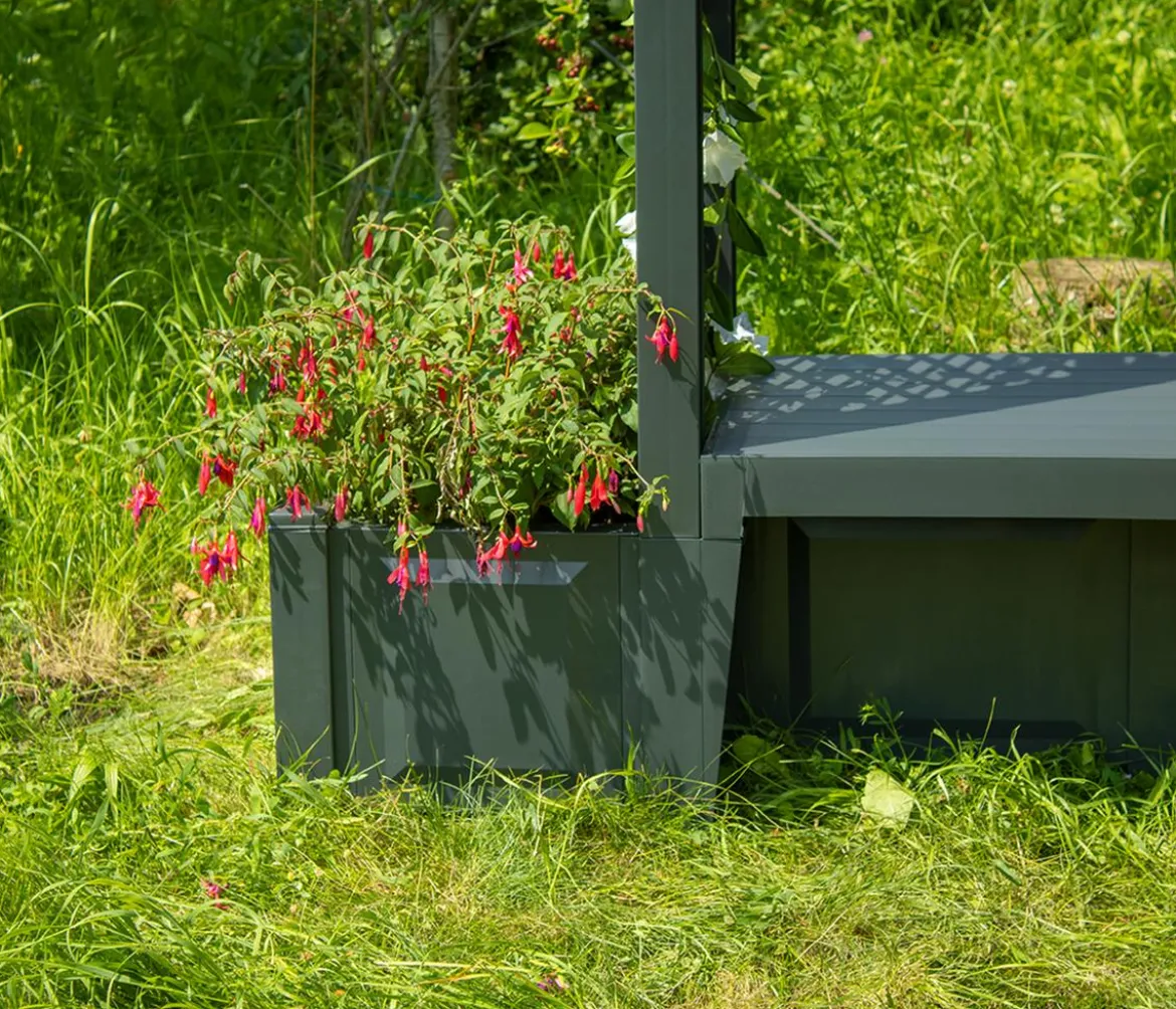 KHW Kunststoff-Gartenbank mit Rosenbogen Brüssel, ca. B174/H207/T49 cm