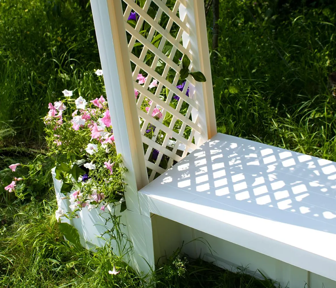 KHW Kunststoff-Gartenbank mit Rosenbogen Brüssel, ca. B174/H207/T49 cm