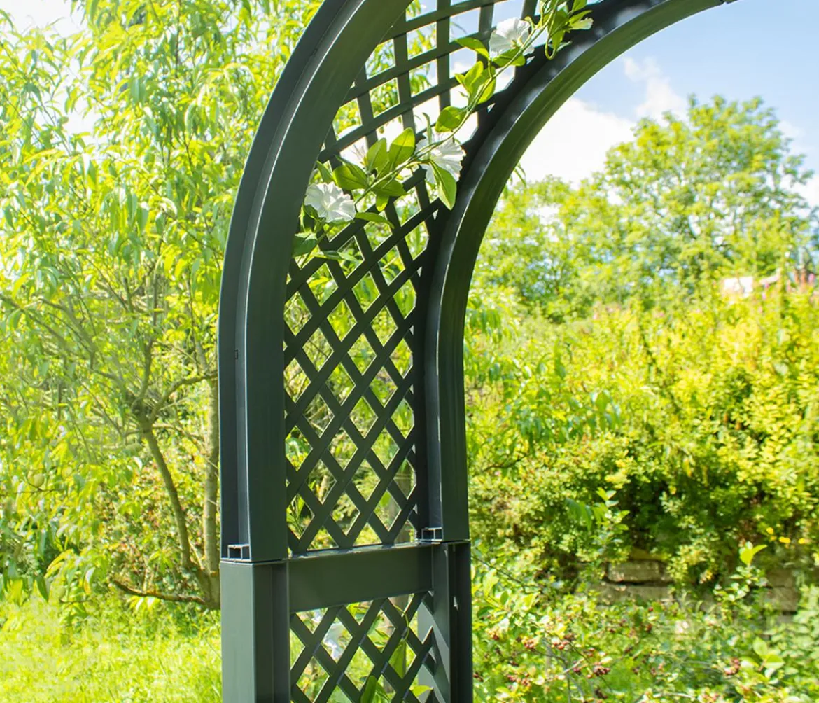 KHW Kunststoff-Gartenbank mit Rosenbogen Brüssel, ca. B174/H207/T49 cm