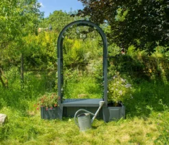 KHW Kunststoff-Gartenbank mit Rosenbogen Brüssel, ca. B174/H207/T49 cm