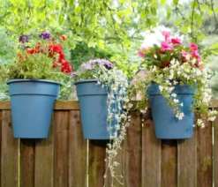KHW Kunststoff-Geländertopf Flowerclip, rund, ca. Ø27/H27 cm, 3er-Set