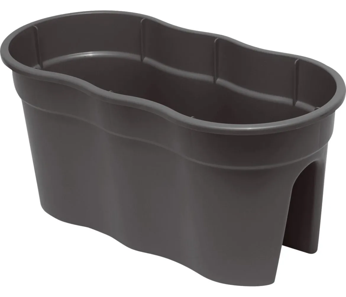 KHW Kunststoff-Geländertopf Flowerclip, ca. B57,5/H27/T27,7 cm, 2er-Set