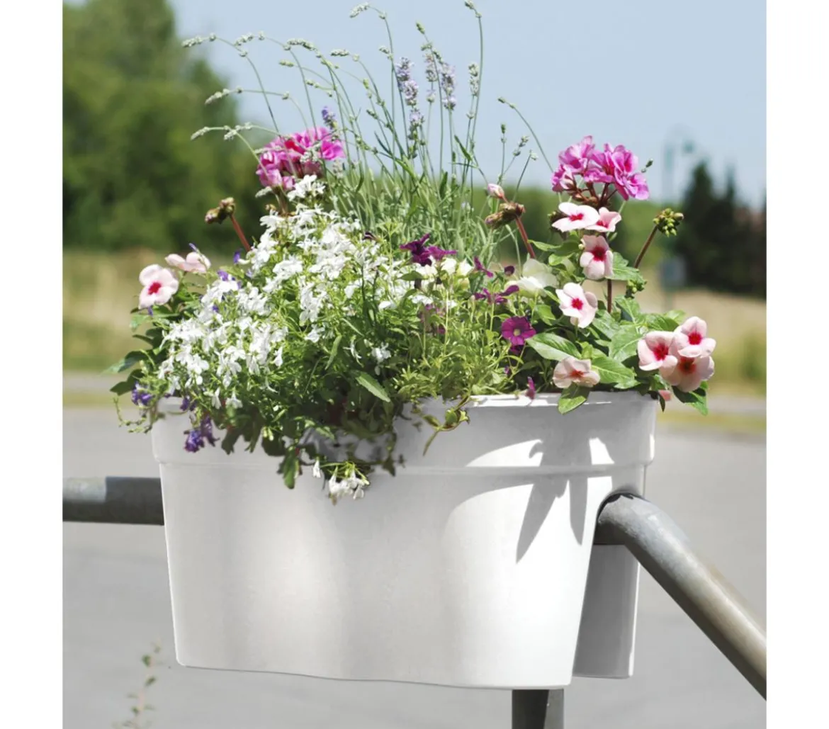 KHW Kunststoff-Geländertopf Flowerclip, ca. B57,5/H27/T27,7 cm, 2er-Set