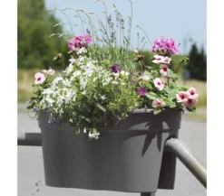 KHW Kunststoff-Geländertopf Flowerclip, ca. B57,5/H27/T27,7 cm, 2er-Set