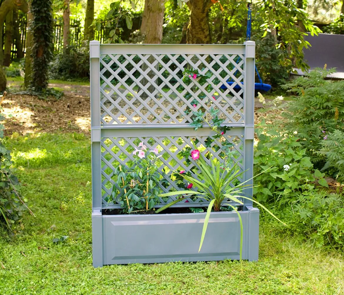 KHW Kunststoff-Pflanzkasten mit Spalier, 100 x 43 x 140 cm