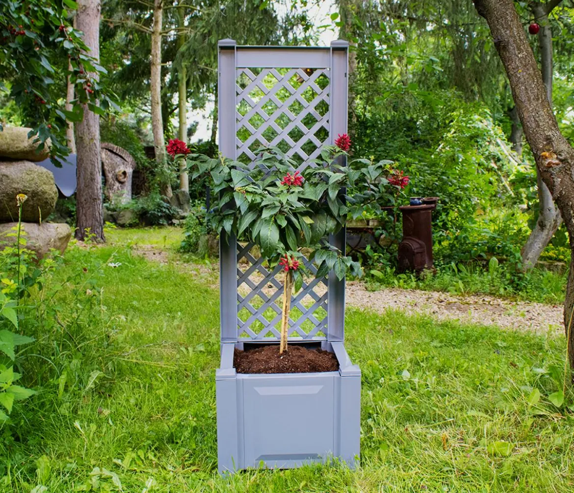 KHW Kunststoff-Pflanzkasten mit Spalier, 43 x 43 x 140 cm