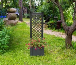 KHW Kunststoff-Pflanzkasten mit Spalier, 43 x 43 x 140 cm