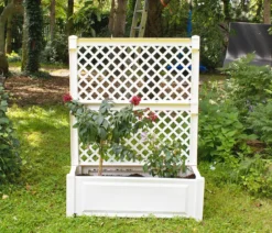 KHW Kunststoff-Pflanzkasten mit Spalier, ca. B100/H140/T43 cm