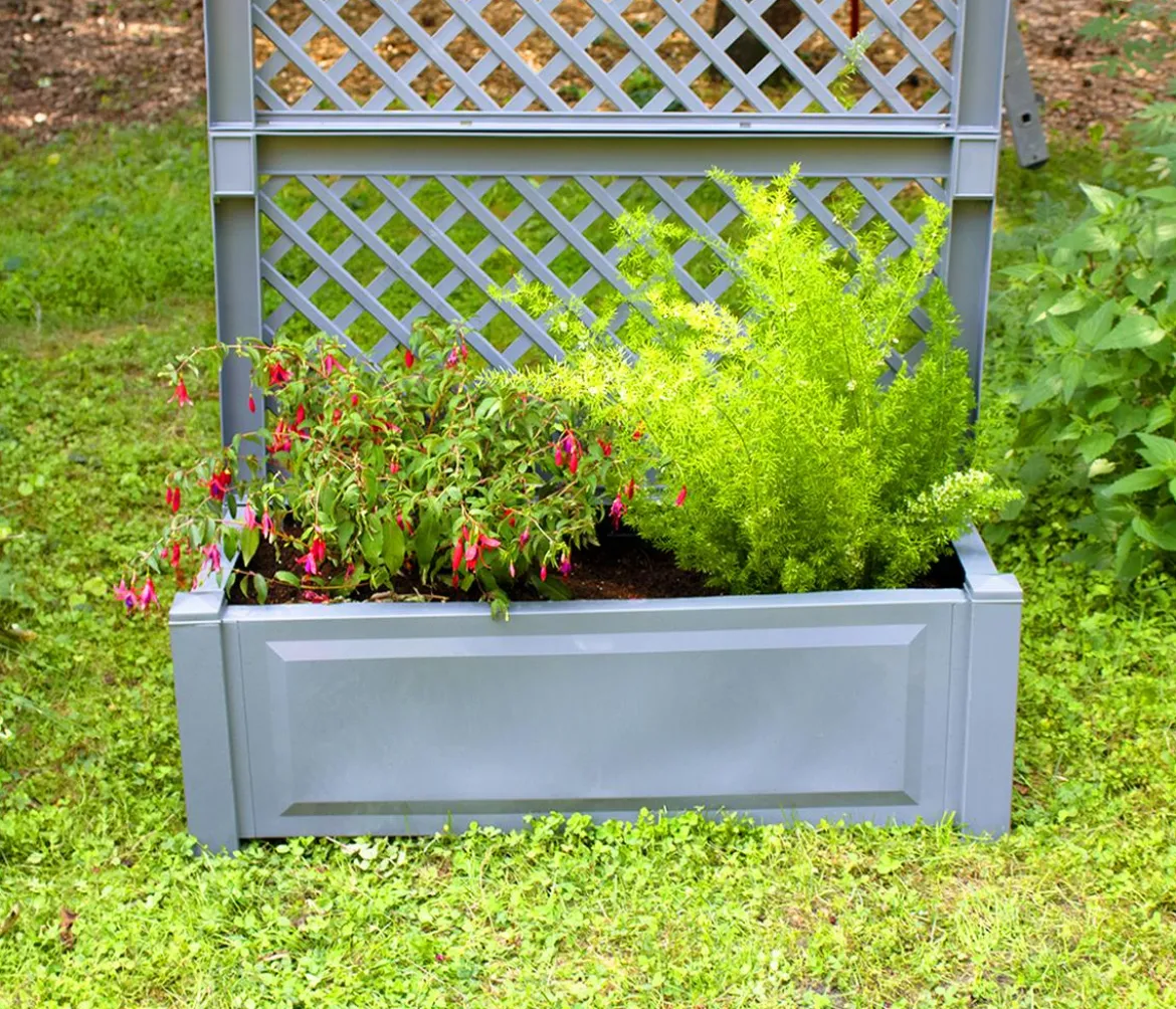 KHW Kunststoff-Pflanzkasten mit Spalier, ca. B100/H140/T43 cm