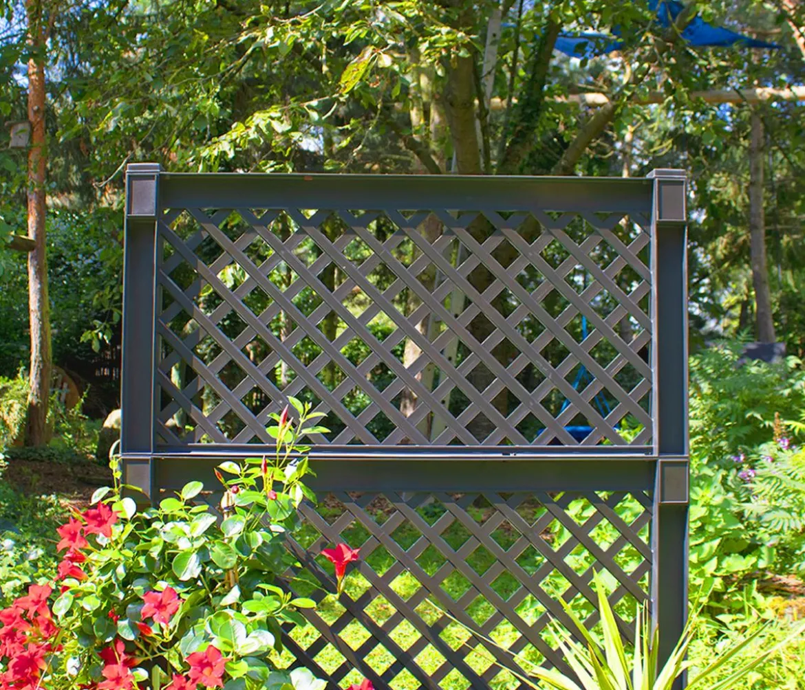 KHW Kunststoff-Pflanzkasten mit Spalier, ca. B100/H140/T43 cm
