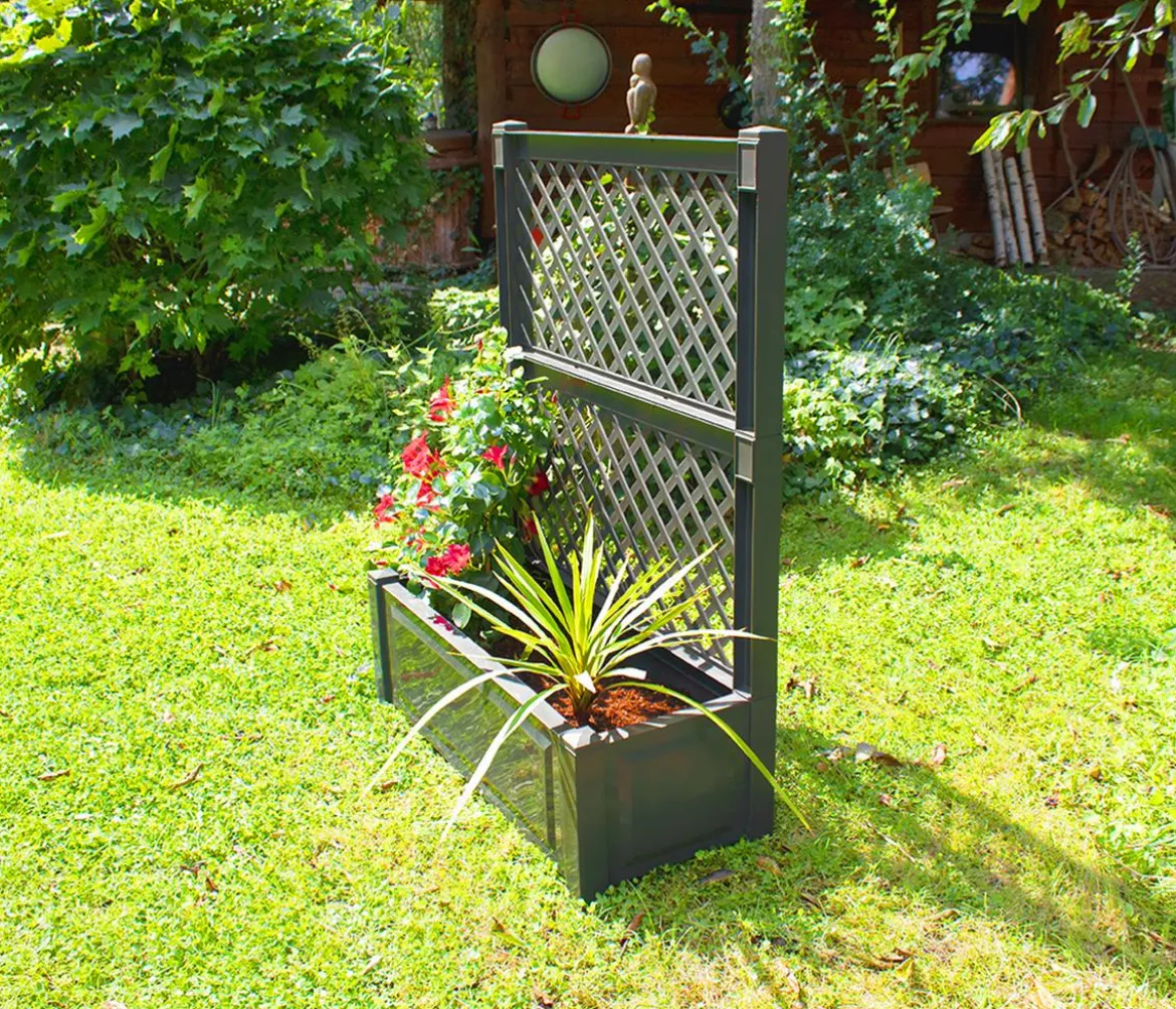 KHW Kunststoff-Pflanzkasten mit Spalier, ca. B100/H140/T43 cm