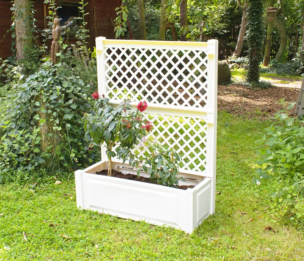 KHW Kunststoff-Pflanzkasten mit Spalier, ca. B100/H140/T43 cm