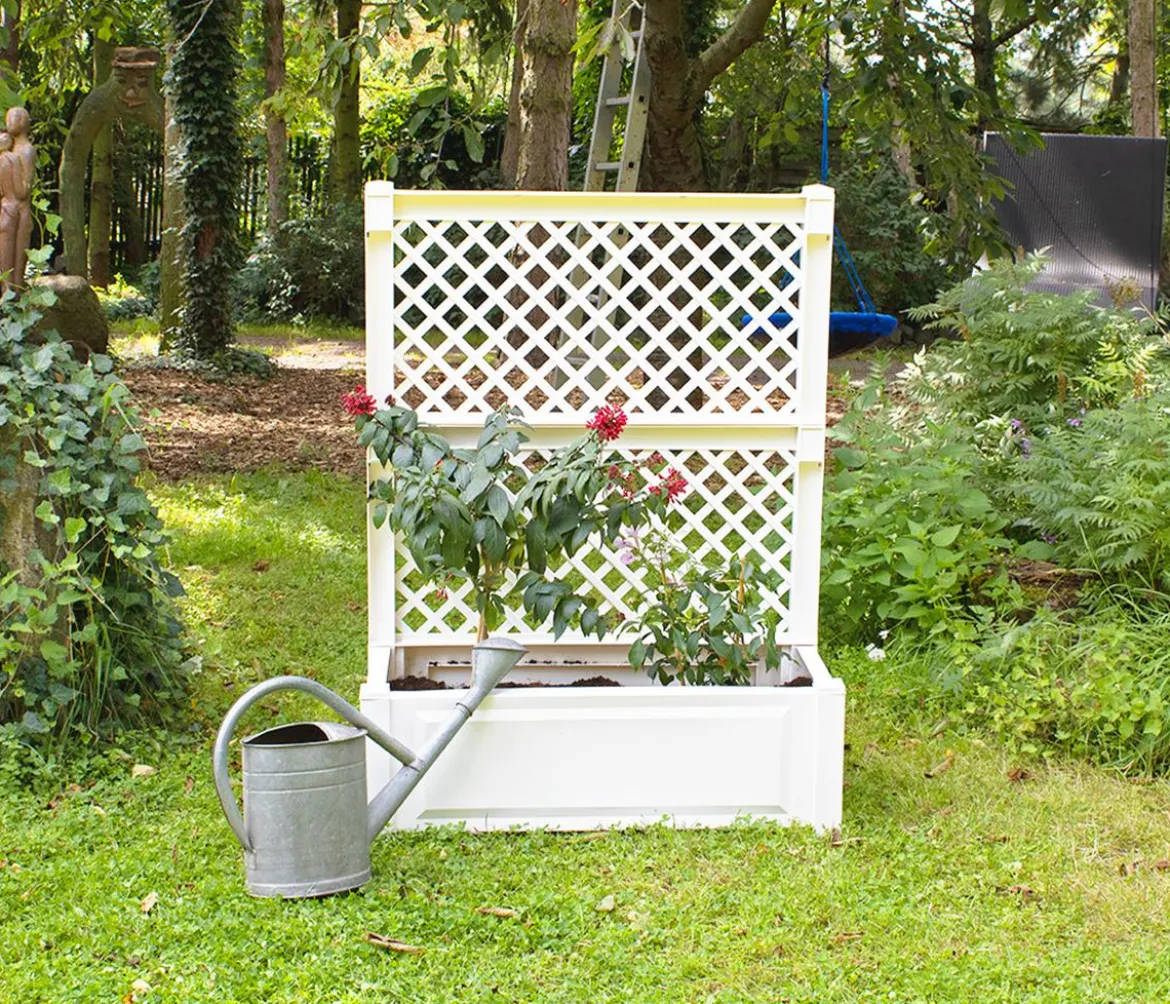 KHW Kunststoff-Pflanzkasten mit Spalier, ca. B100/H140/T43 cm