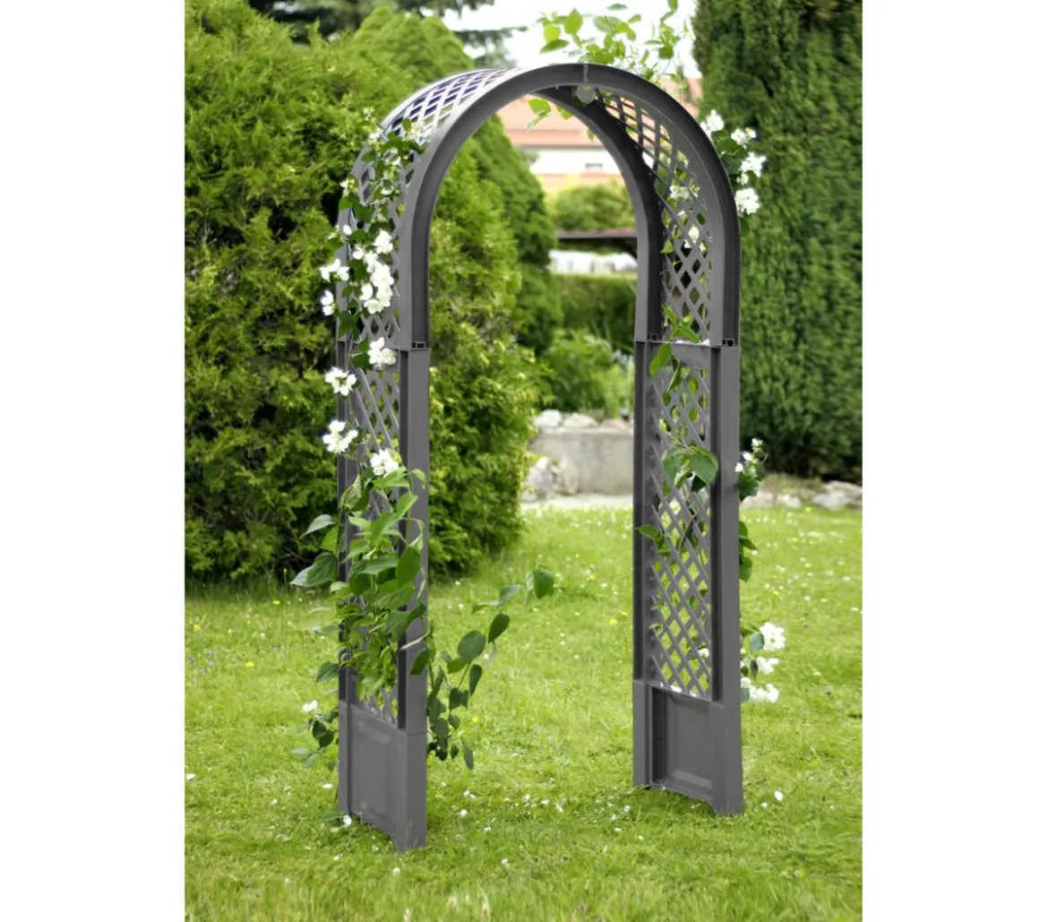 KHW Kunststoff-Rosenbogen mit Erdspießen, ca. B100/H207/T43 cm