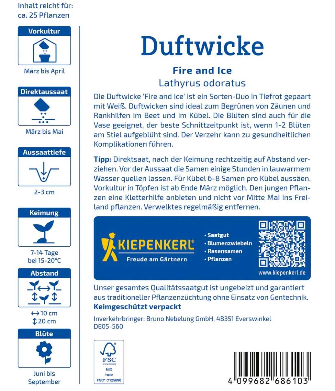 Kiepenkerl Saatgut Duftwicke Fire and Ice