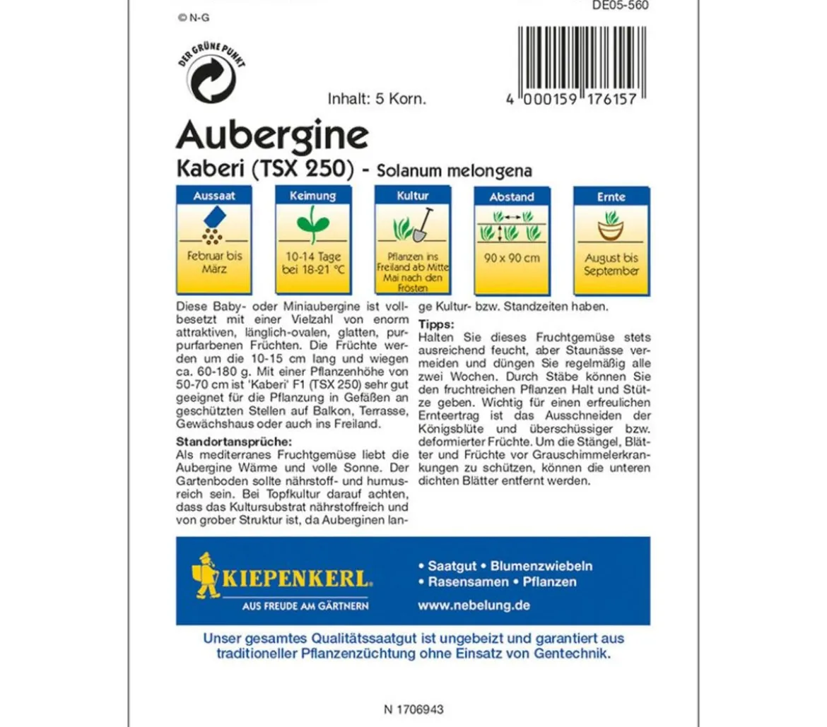 Kiepenkerl Samen Aubergine 'Kaberi'