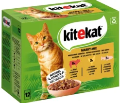 KITEKAT® Nassfutter für Katzen Multipack Markt-Mix in Gelee, Adult, 12 x 85 g