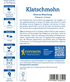 Klatschmohn Chorus, Saatgut von Kiepenkerl