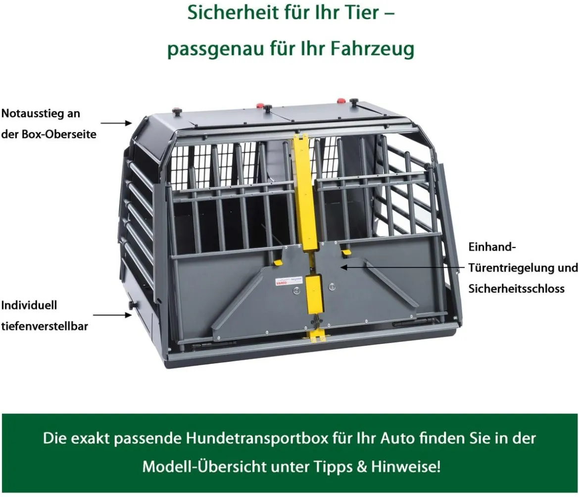 kleinmetall® Hundetransportbox VarioCage Doppelbox S, ca. B93/H59/T73-99 cm