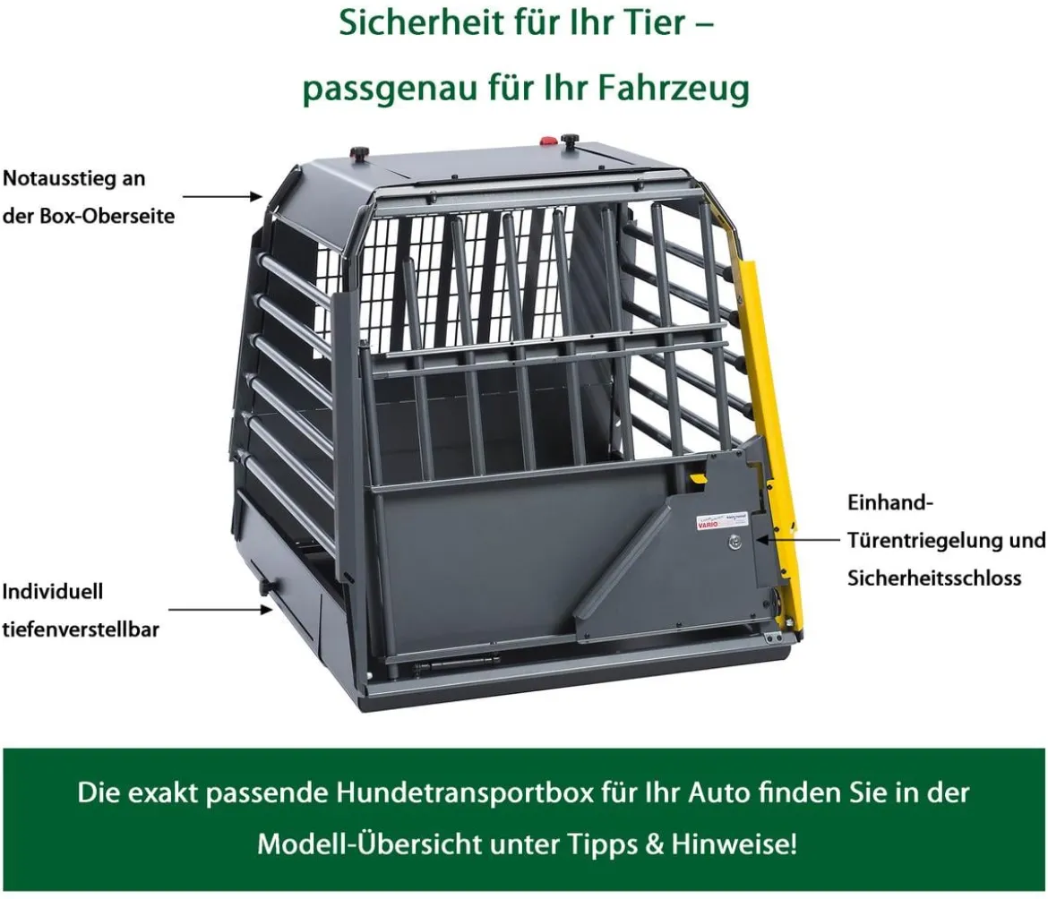 kleinmetall® Hundetransportbox VarioCage Einzelbox SLX, ca. B70/H71,5/T81-103 cm