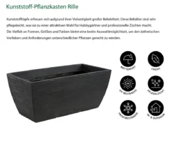 Kunststoff-Pflanzkasten Rille, ca. B80/H34/T40 cm, anthrazit