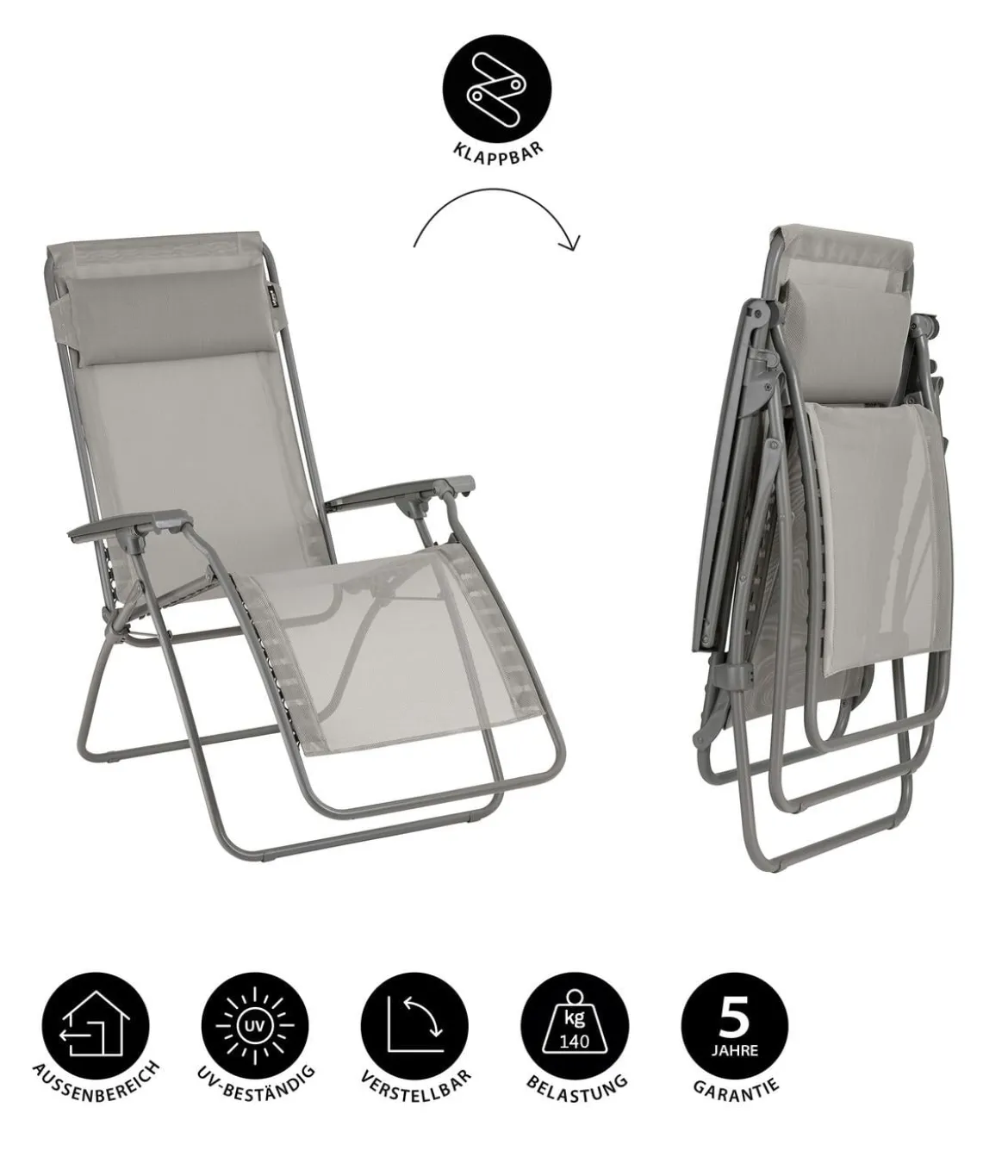 Lafuma Relaxliege R Clip, ca. B67/H114/T88 cm