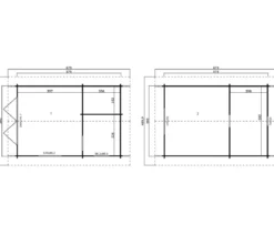 Lasita Maja Blockbohlenhaus Caroline 2.3, ca. B675/H330,6/T489,9 cm