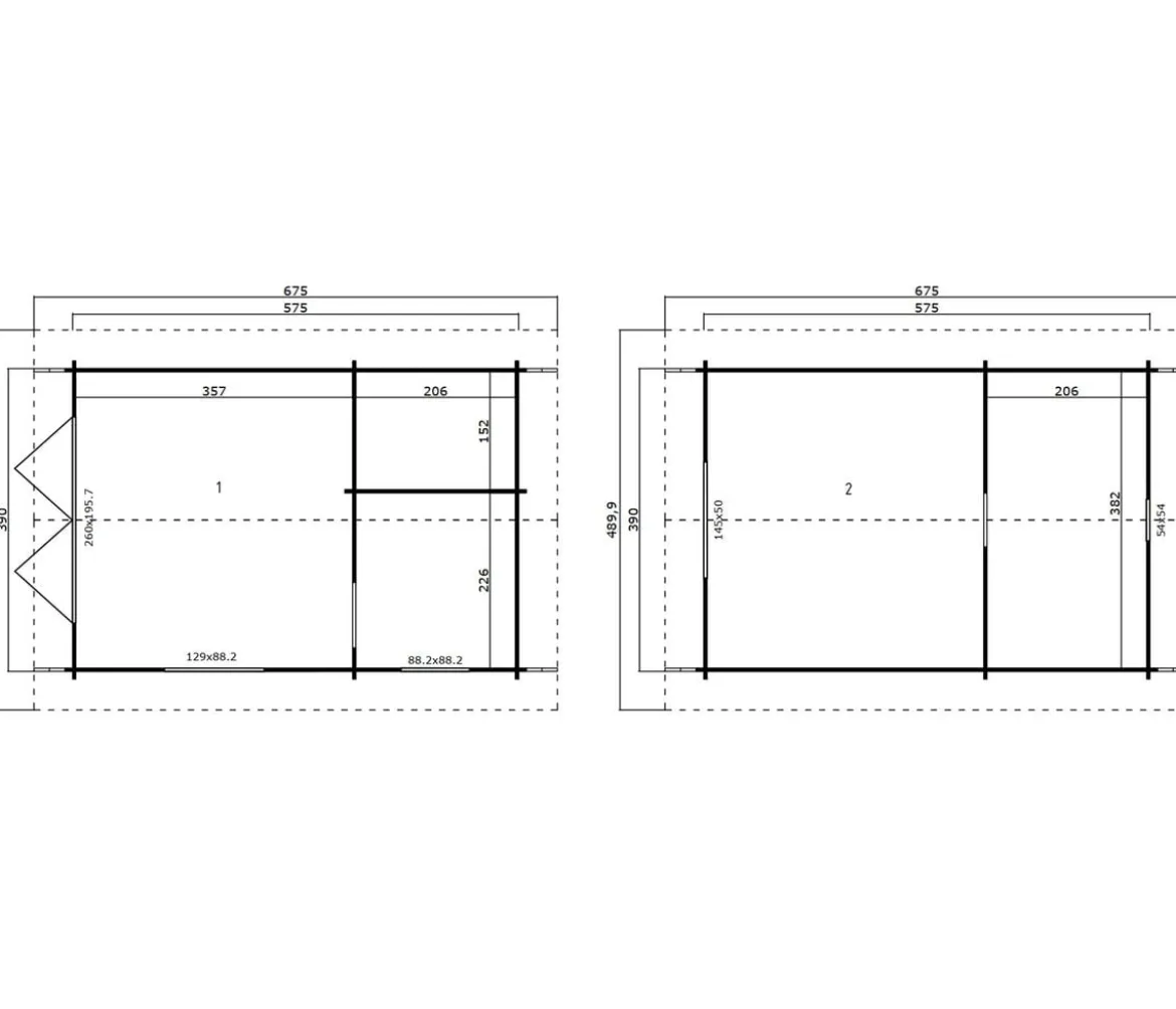 Lasita Maja Blockbohlenhaus Caroline 2.3, ca. B675/H330,6/T489,9 cm